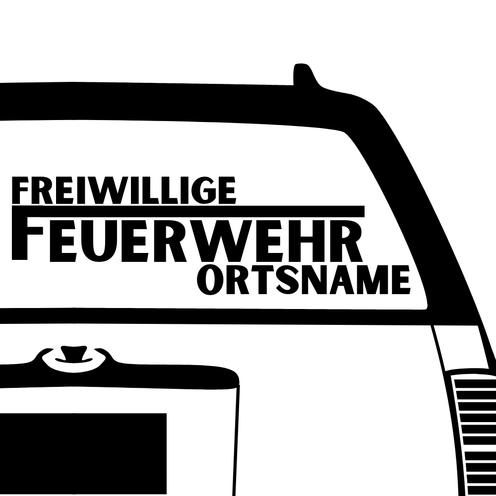 "Freiwillige Feuerwehr" Ortsname Aufkleber (Personalisiert)