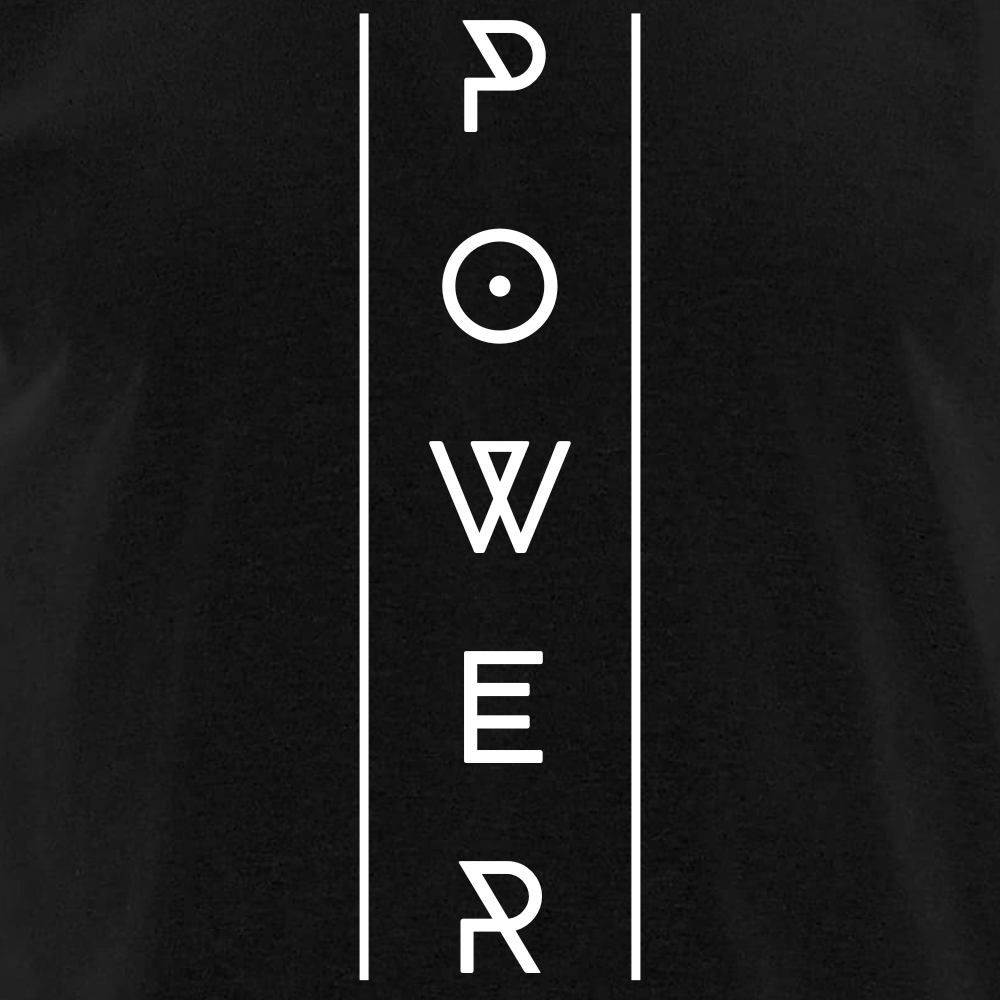 T-Shirt Power Closeup Schwarz