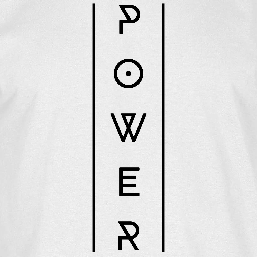 T-Shirt Power Closeup Weiß