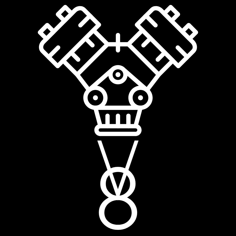 V8 Motor Aufkleber HG Schwarz