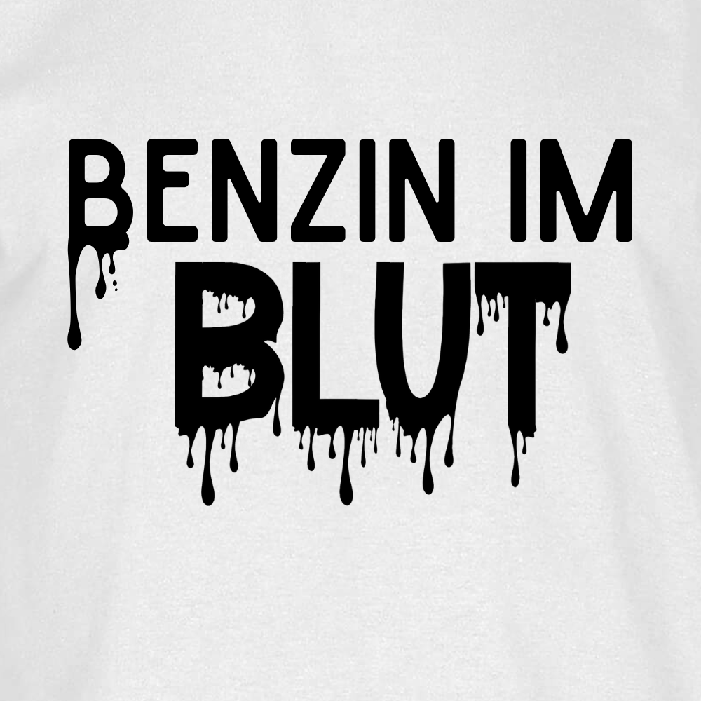 Benzin im Blut T-shirt Closup Weiß