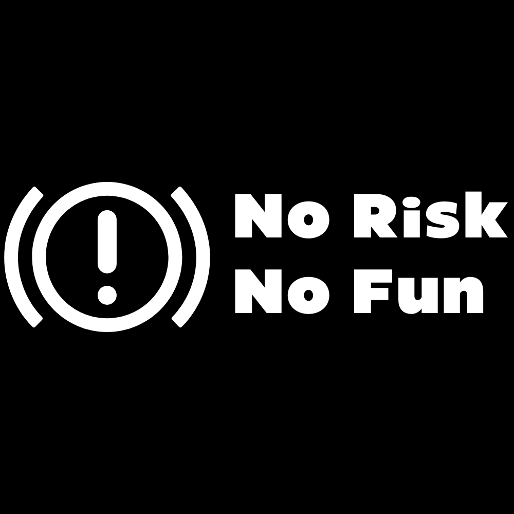 "No Risk, No Fun" Aufkleber HG Schwarz