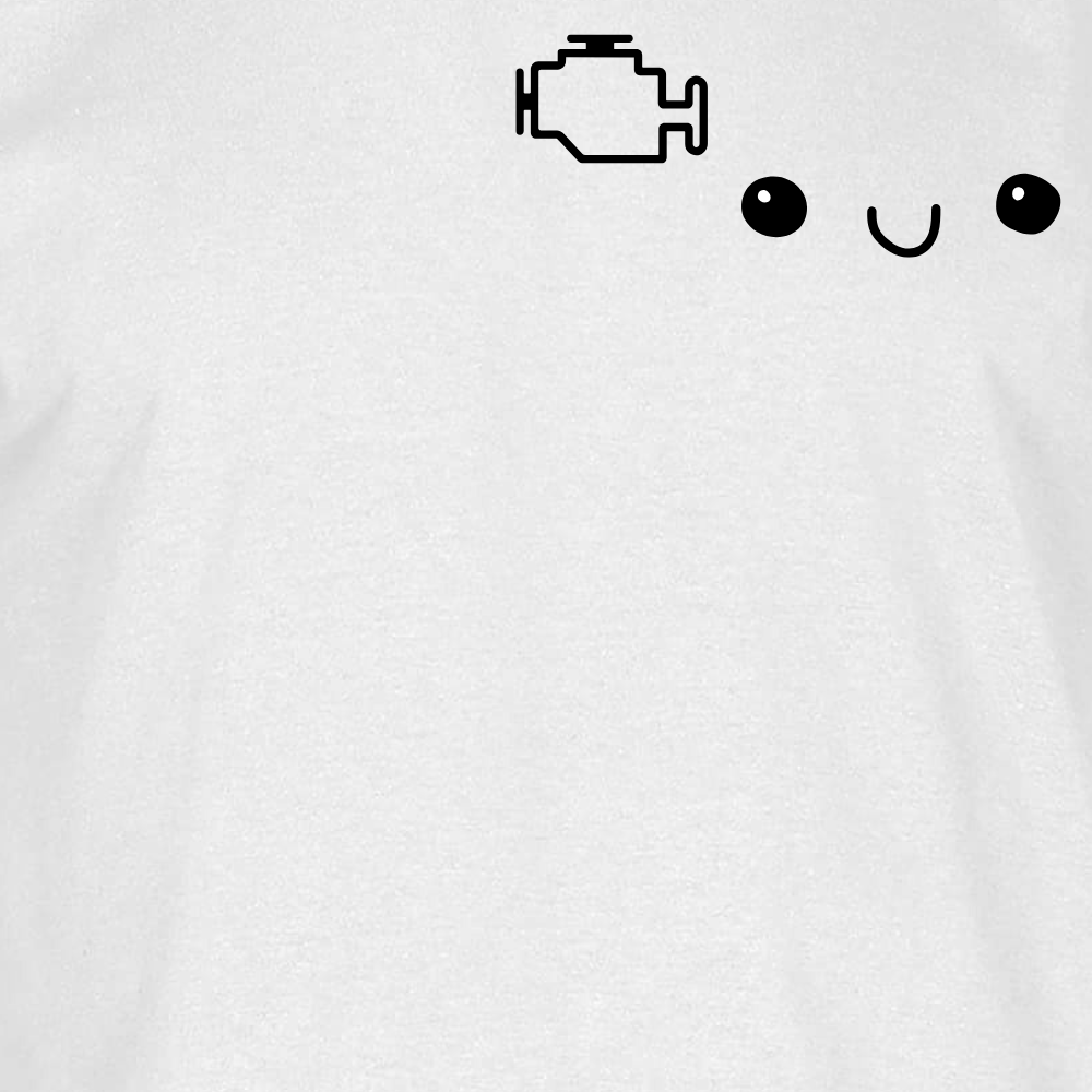 T-Shirt Motorkontrollleuchte Closeup Weiß
