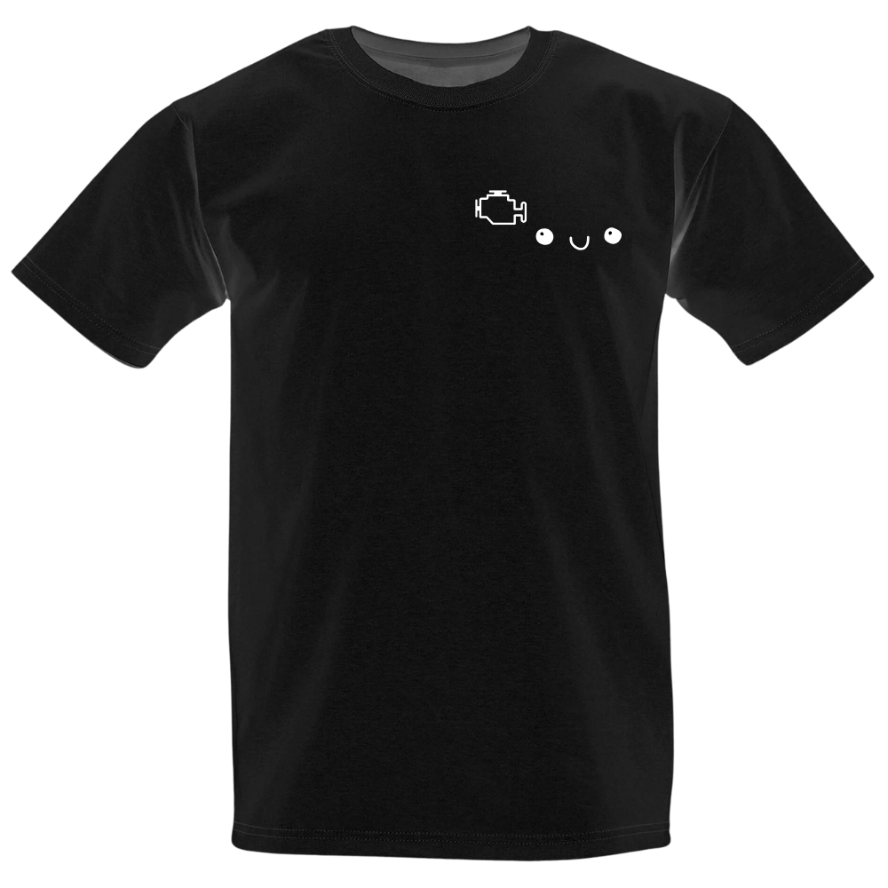 T-Shirt Motorkontrollleuchte Schwarz