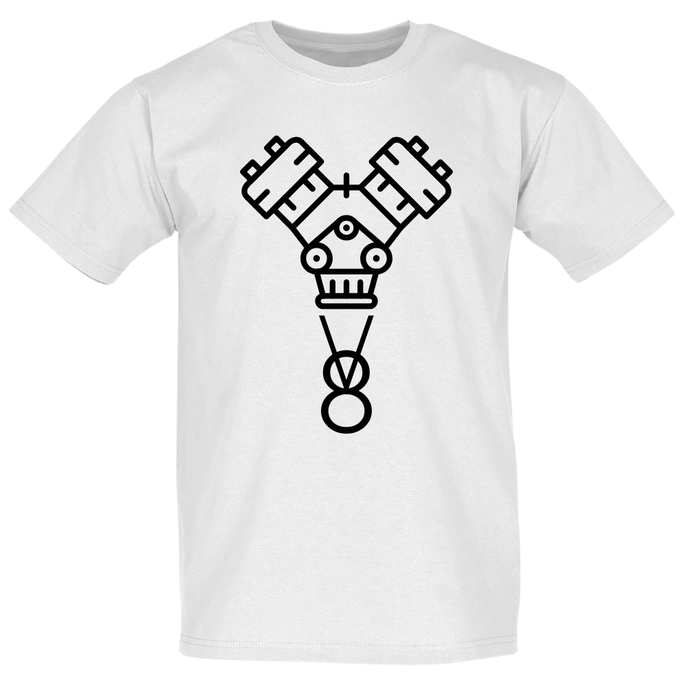 T-Shirt V8 Motor Weiß