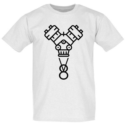 T-Shirt V8 Motor Weiß